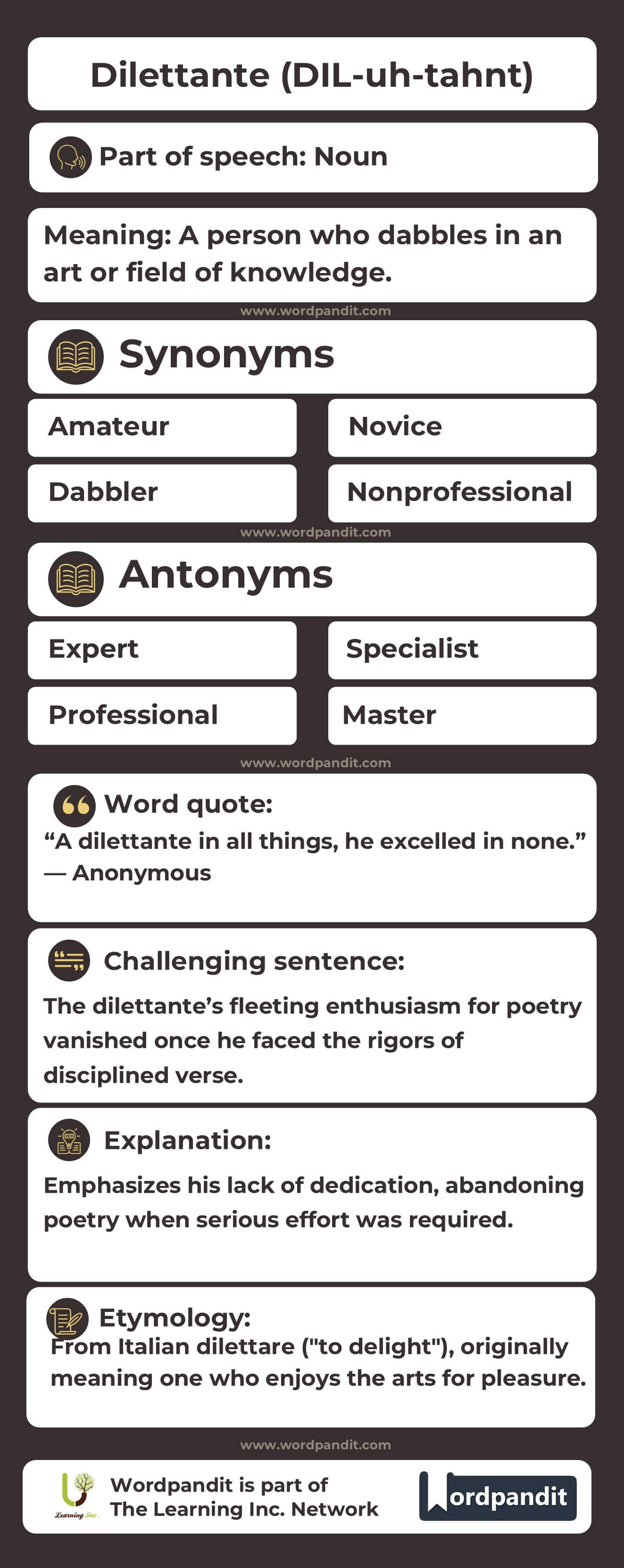 Dilettante Flashcard