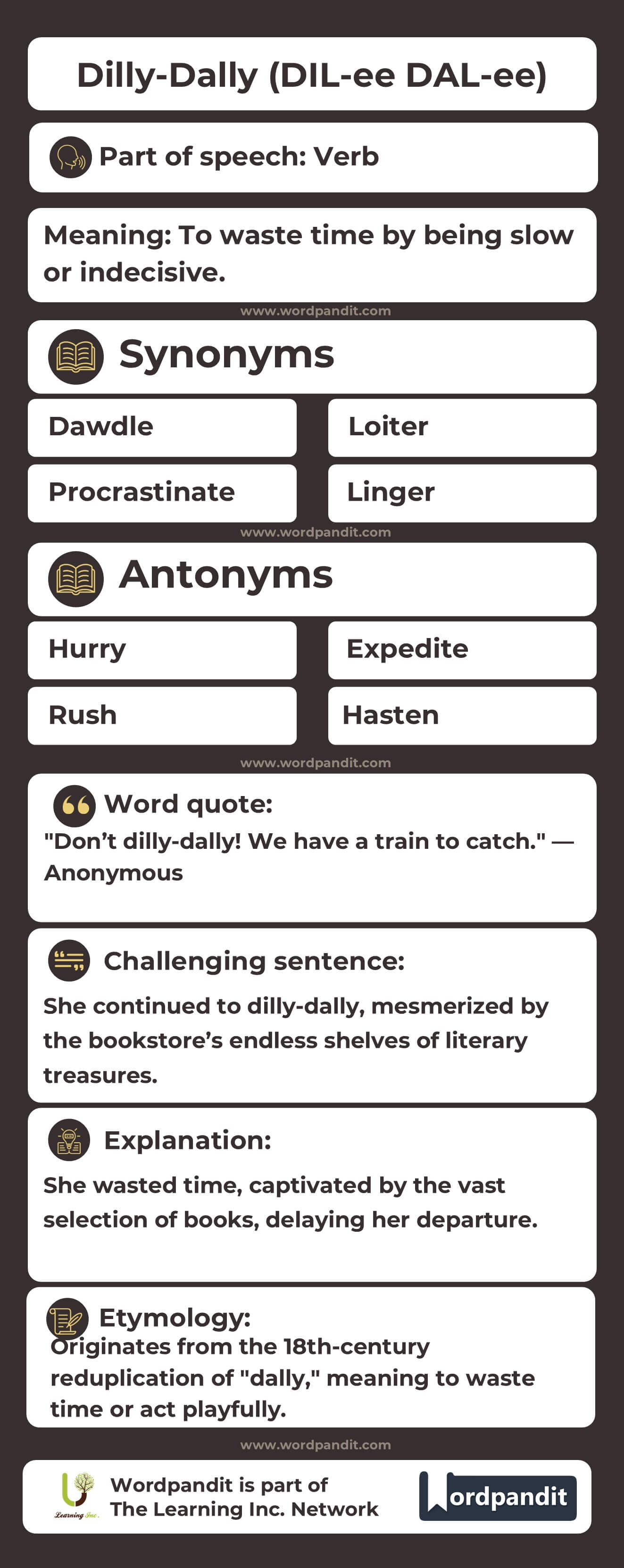 Dilly Dally Flashcard