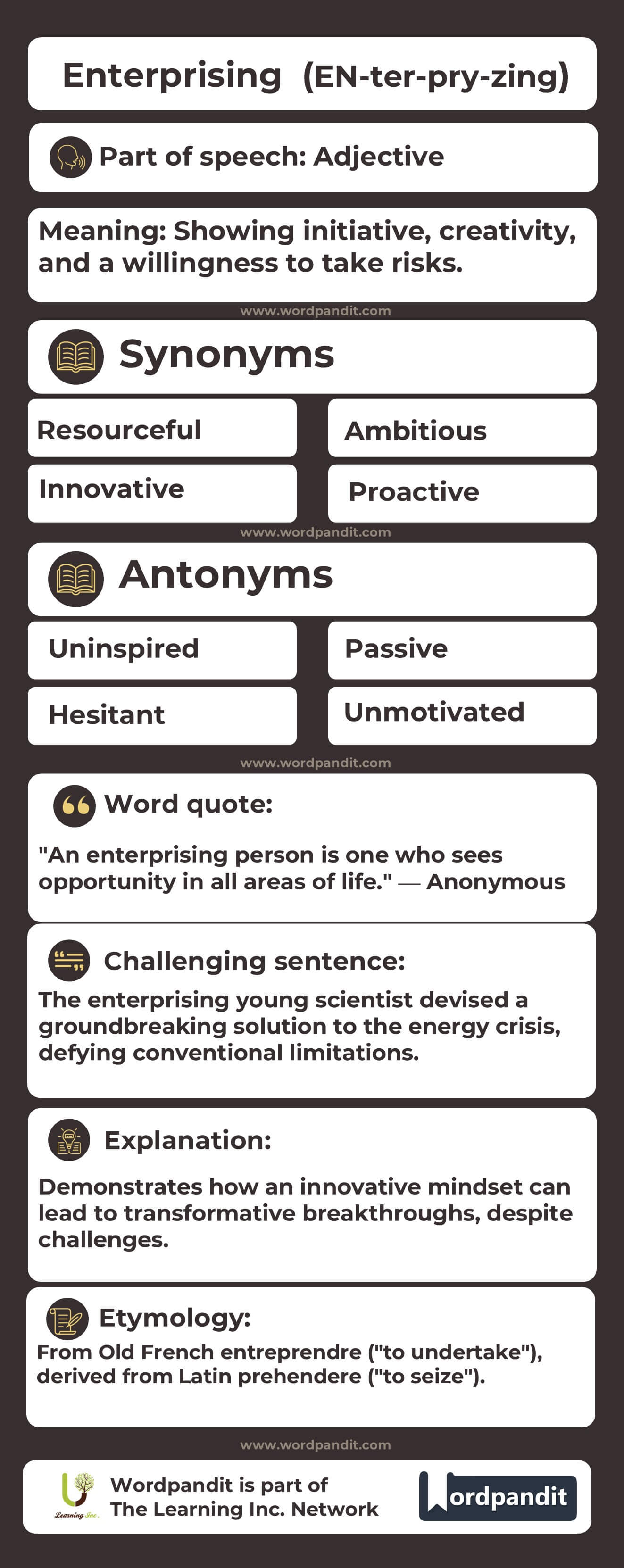 Enterprising Flashcard