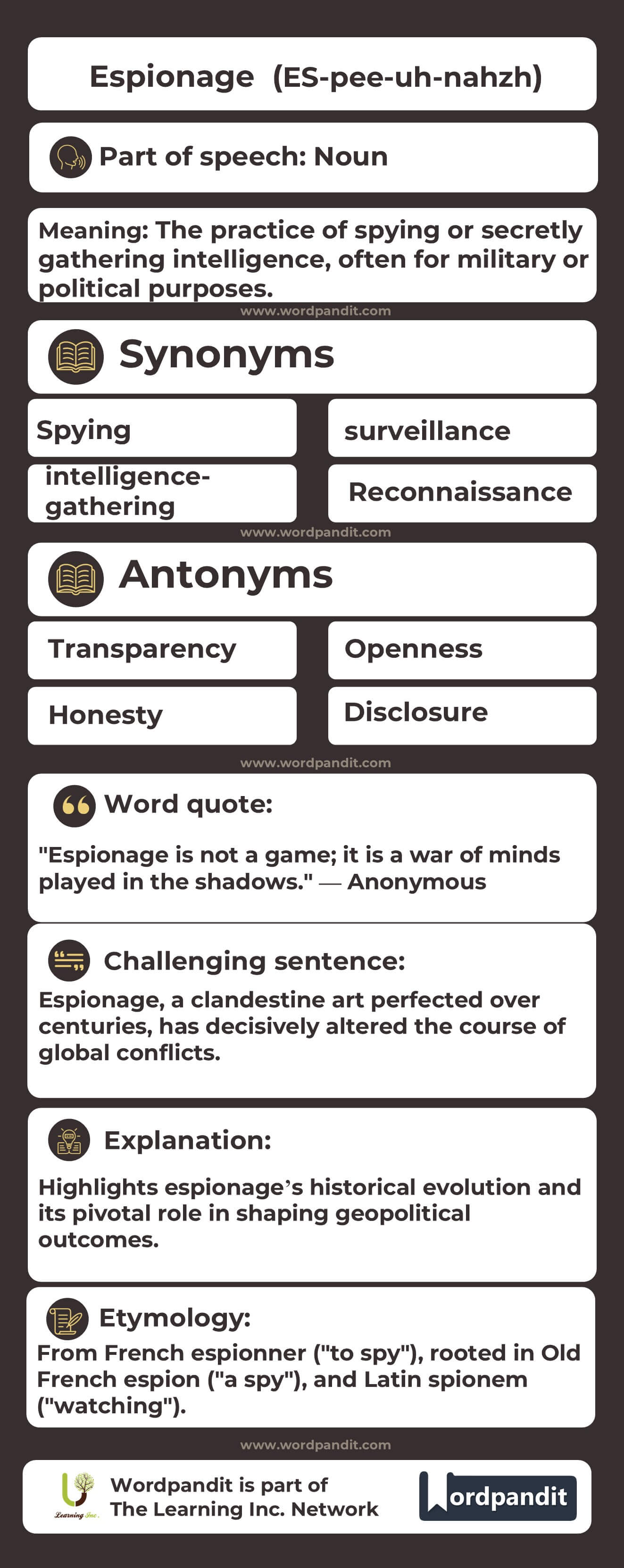 Espionage Flashcard