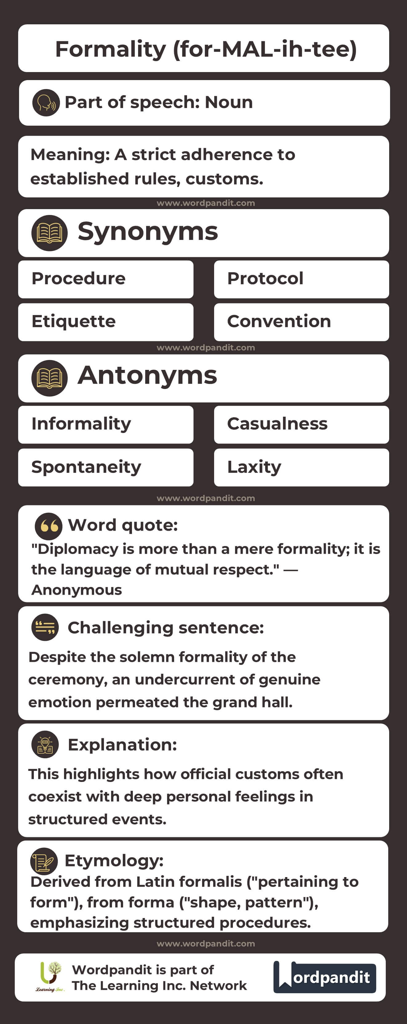 Formality Flashcard