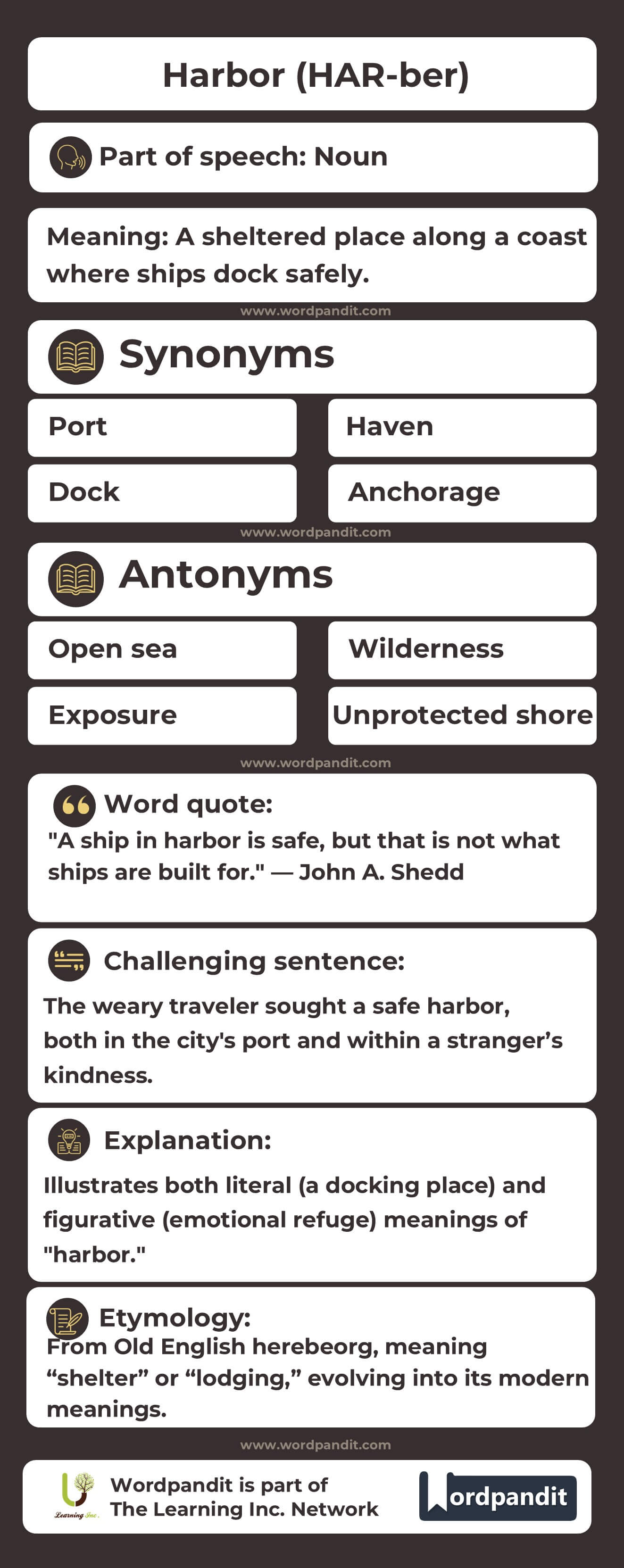 Harbor Flashcard