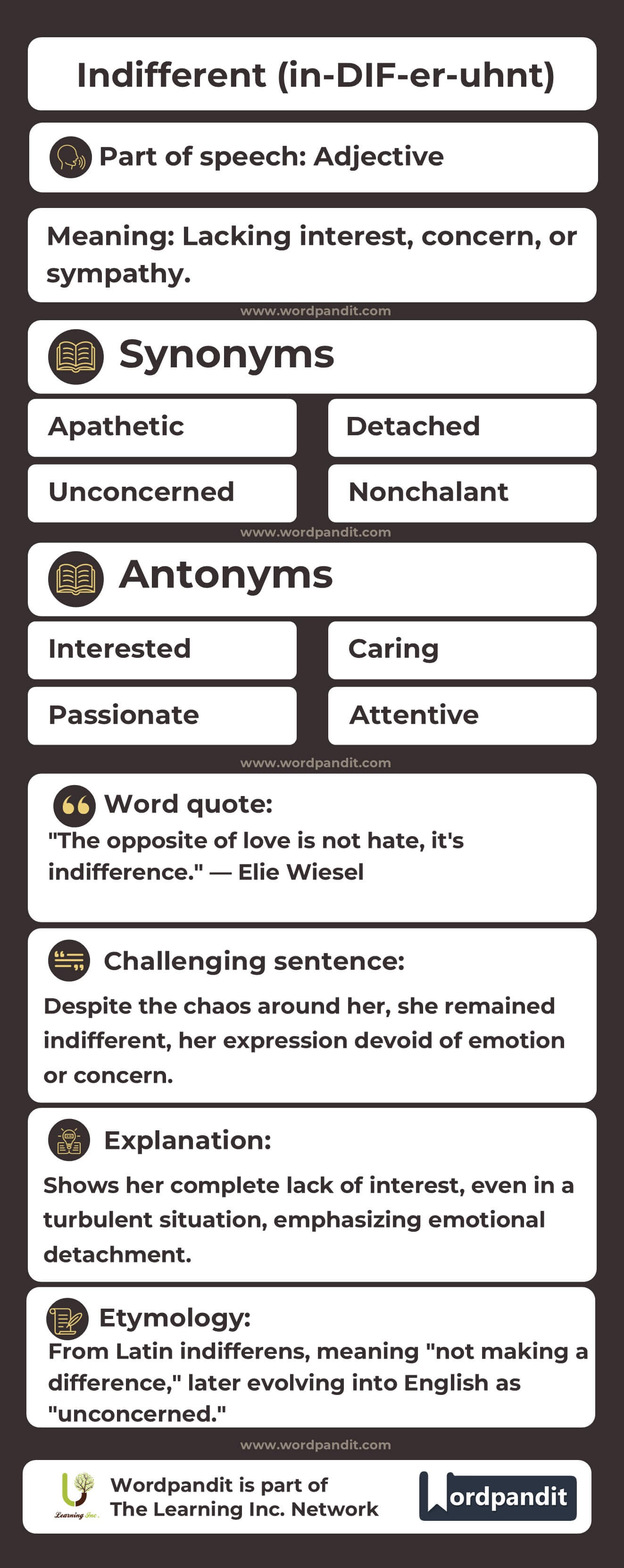 Indifferent Flashcard