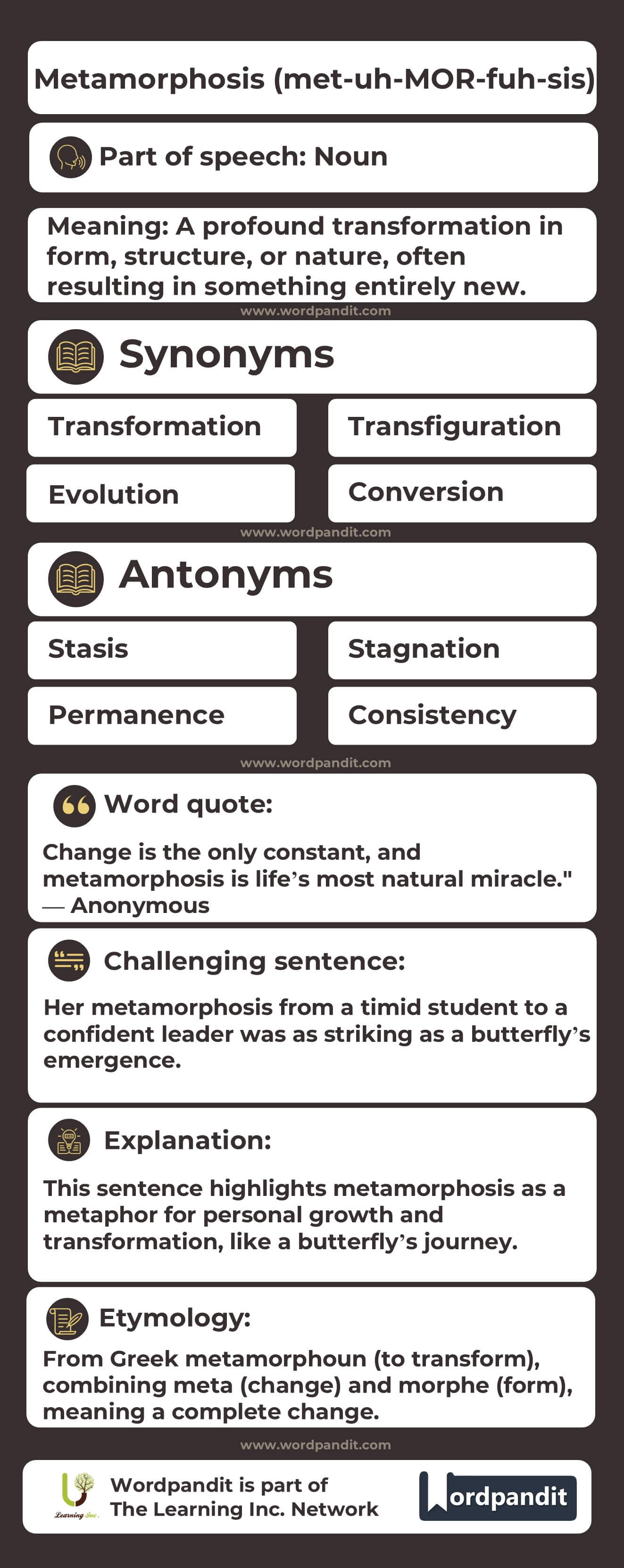 Metamorphosis Flashcard