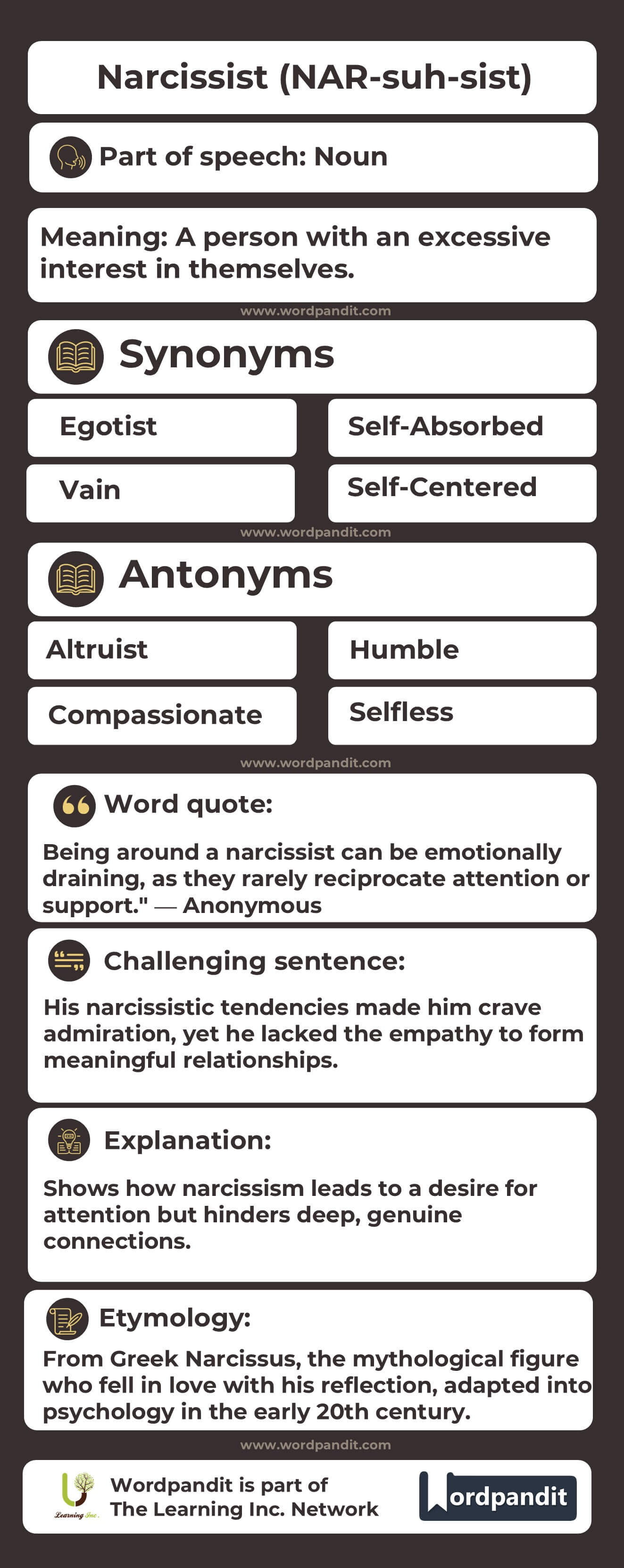 Narcissist Flashcard