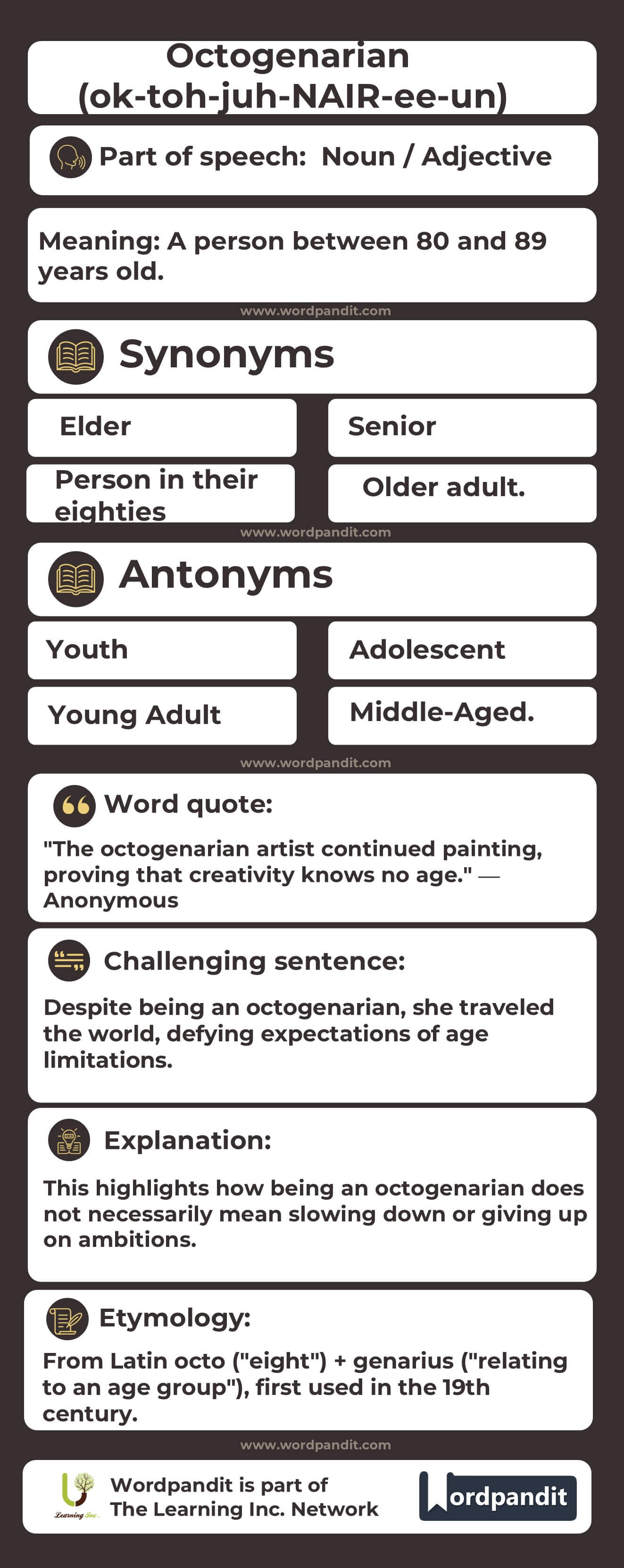 Octogenarian Flashcard