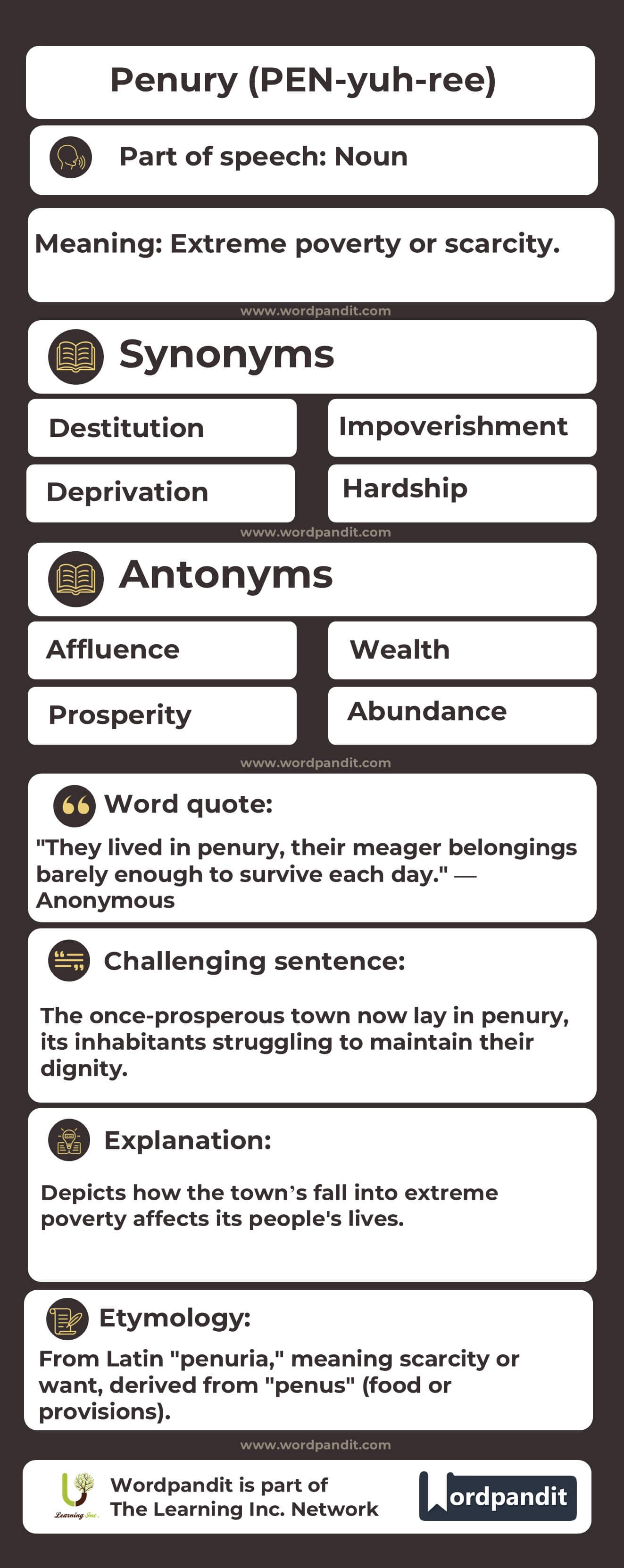 Penury Flashcard