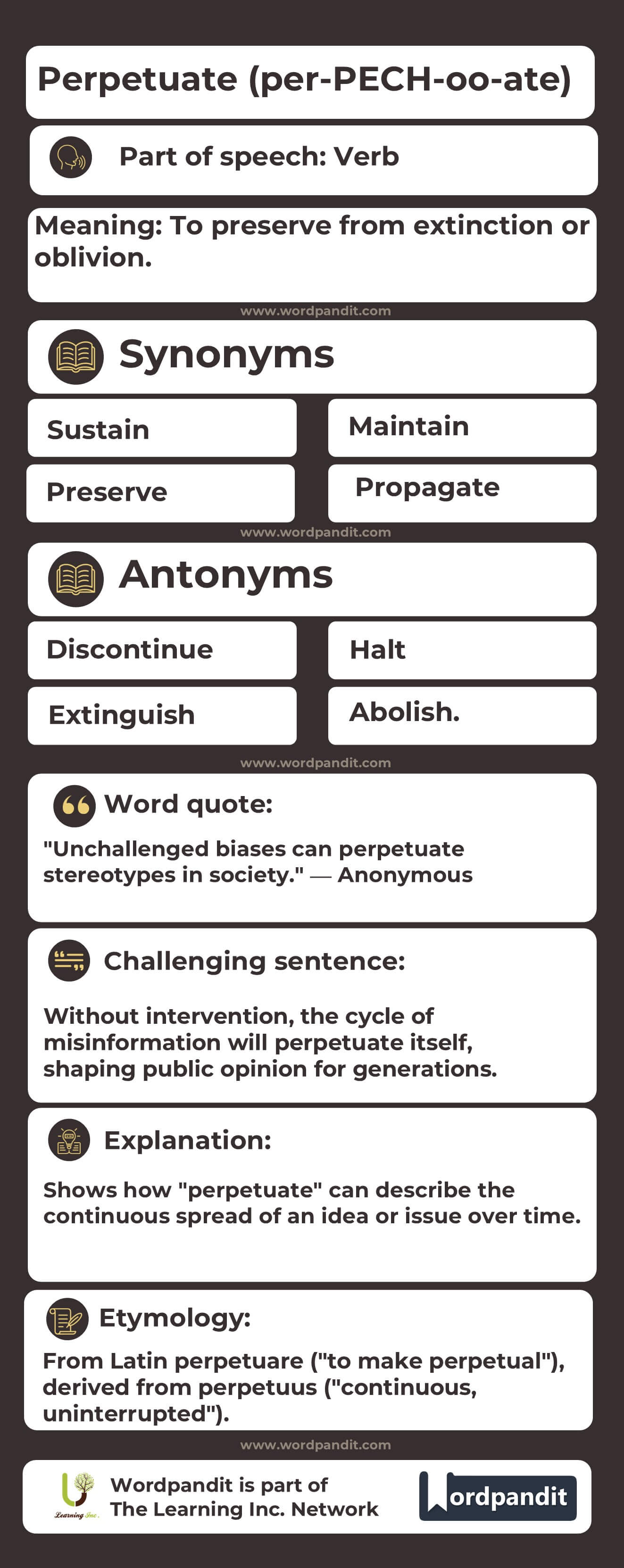 Perpetuate Flashcard