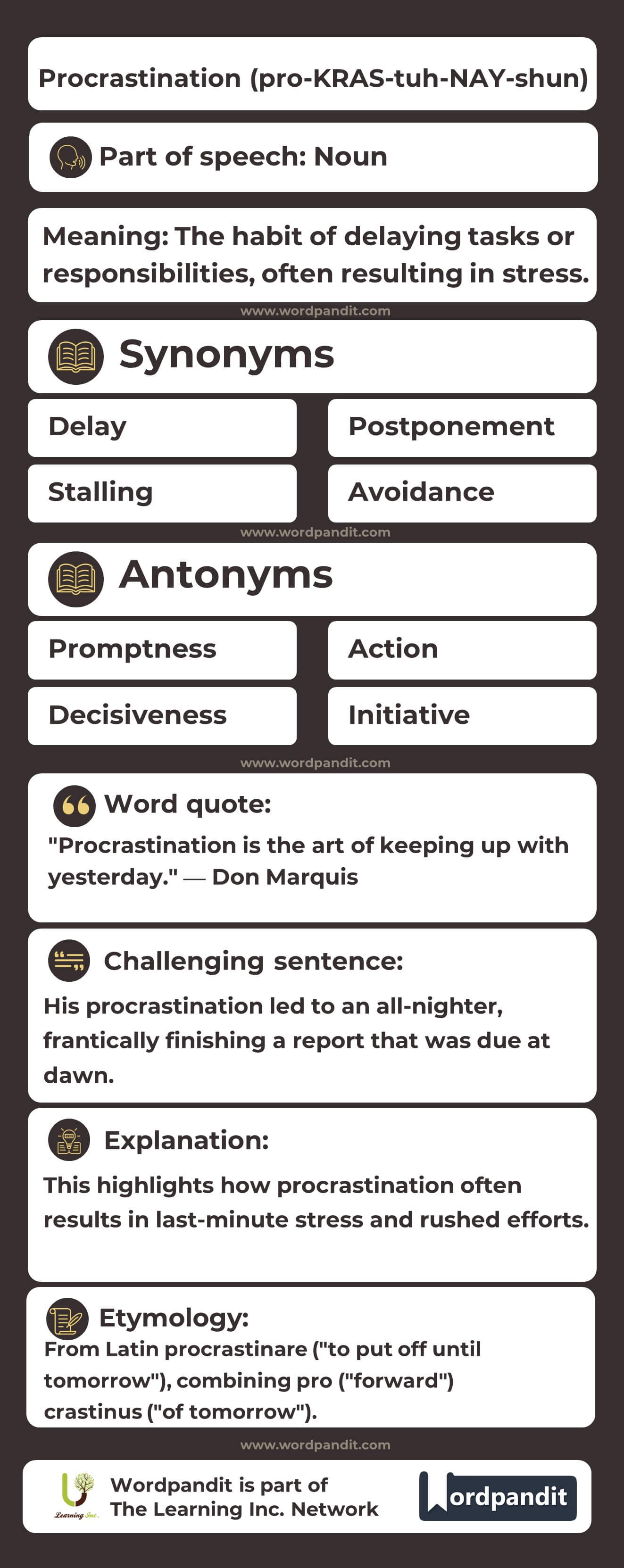 Procrastination Flashcard