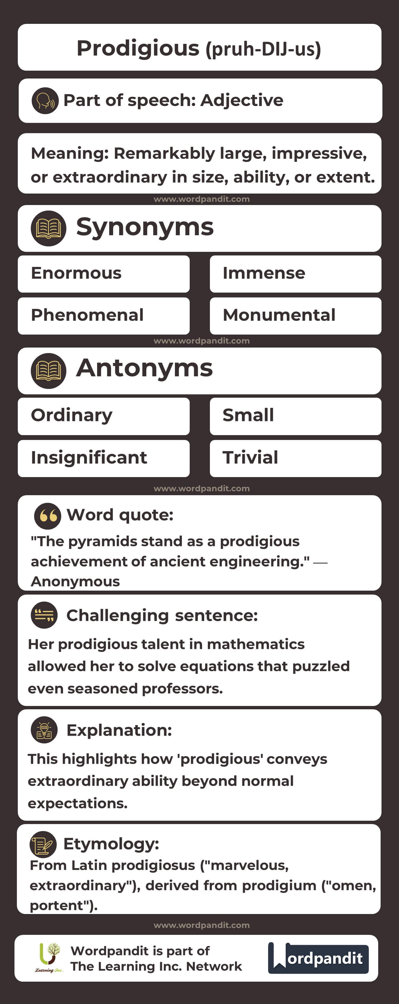 Prodigious Flashcard