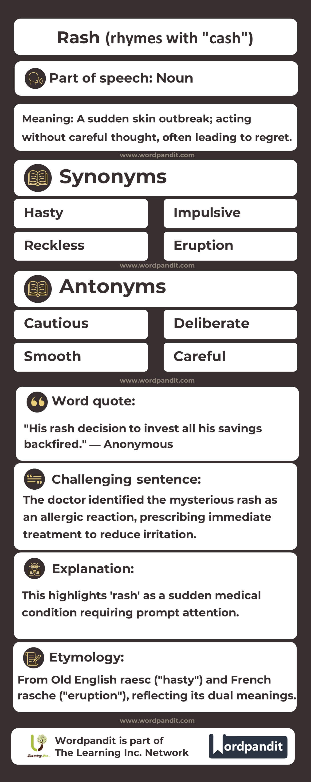 Rash Flashcard