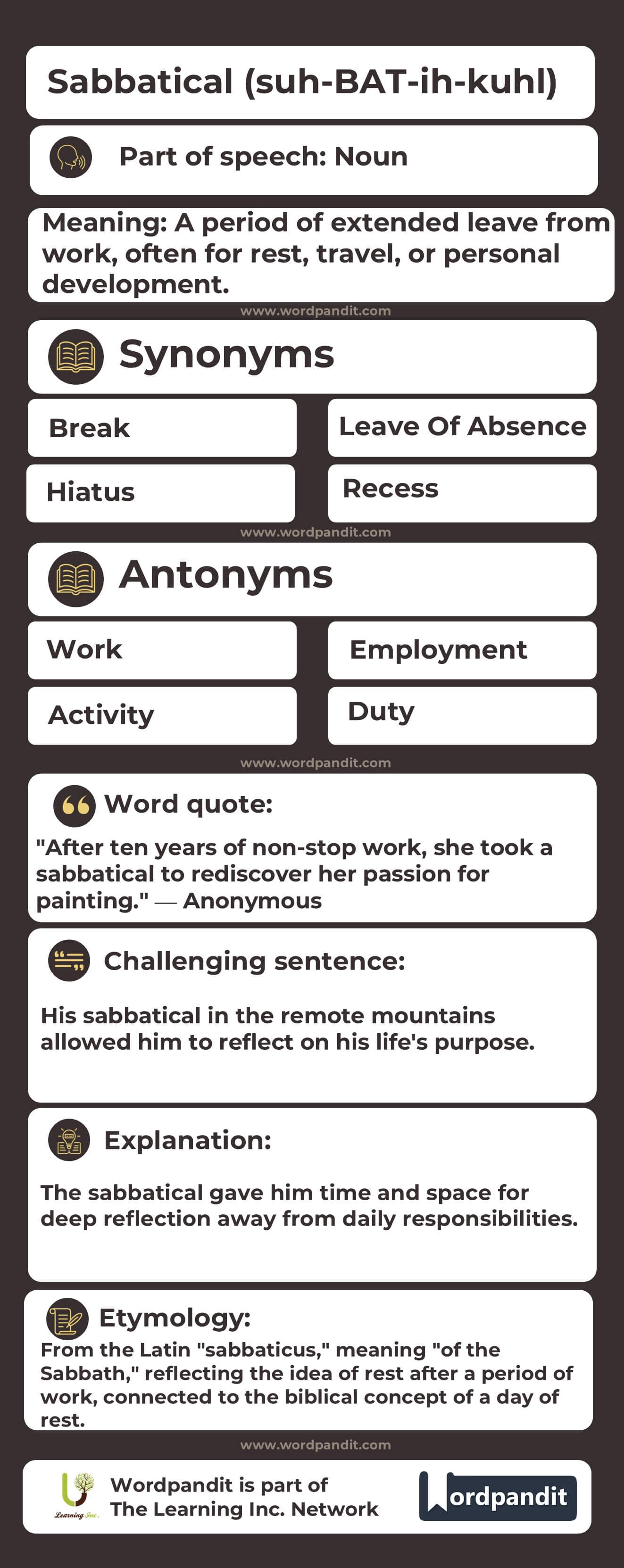 Sabbatical Flashcard