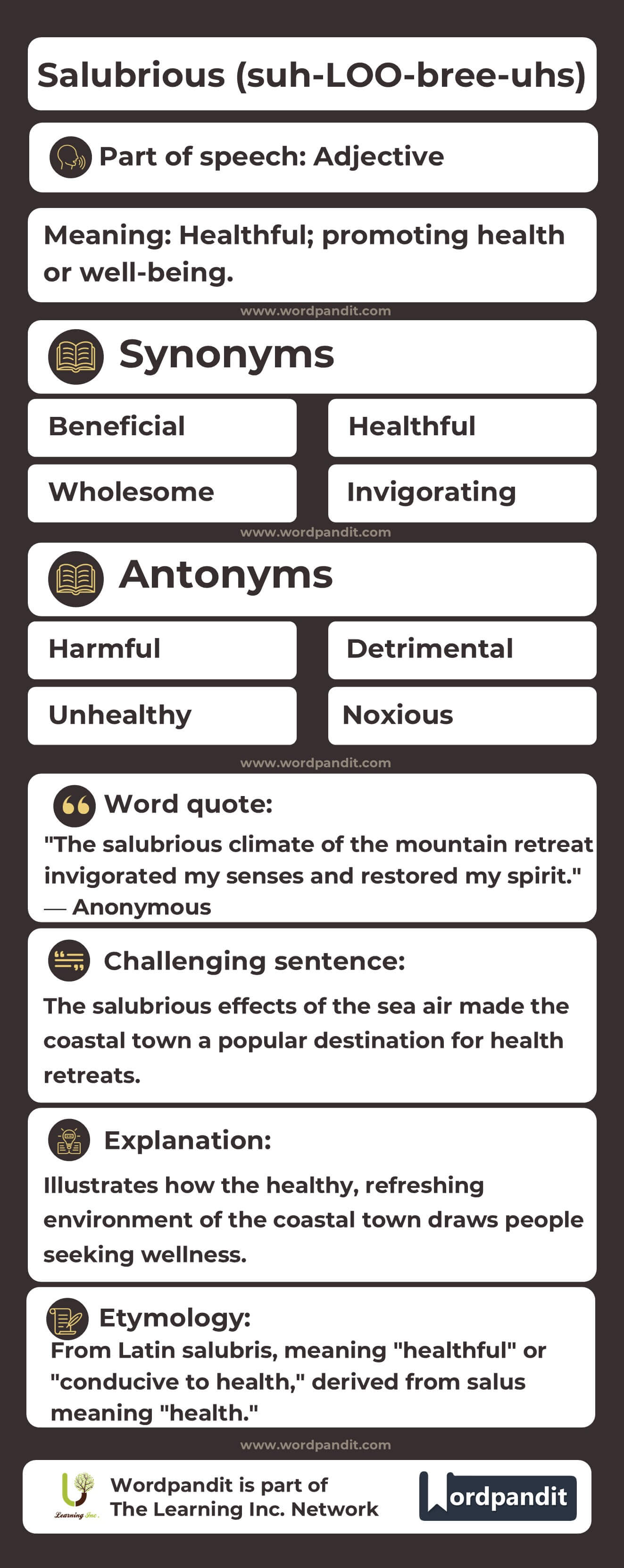 Salubrious Flashcard