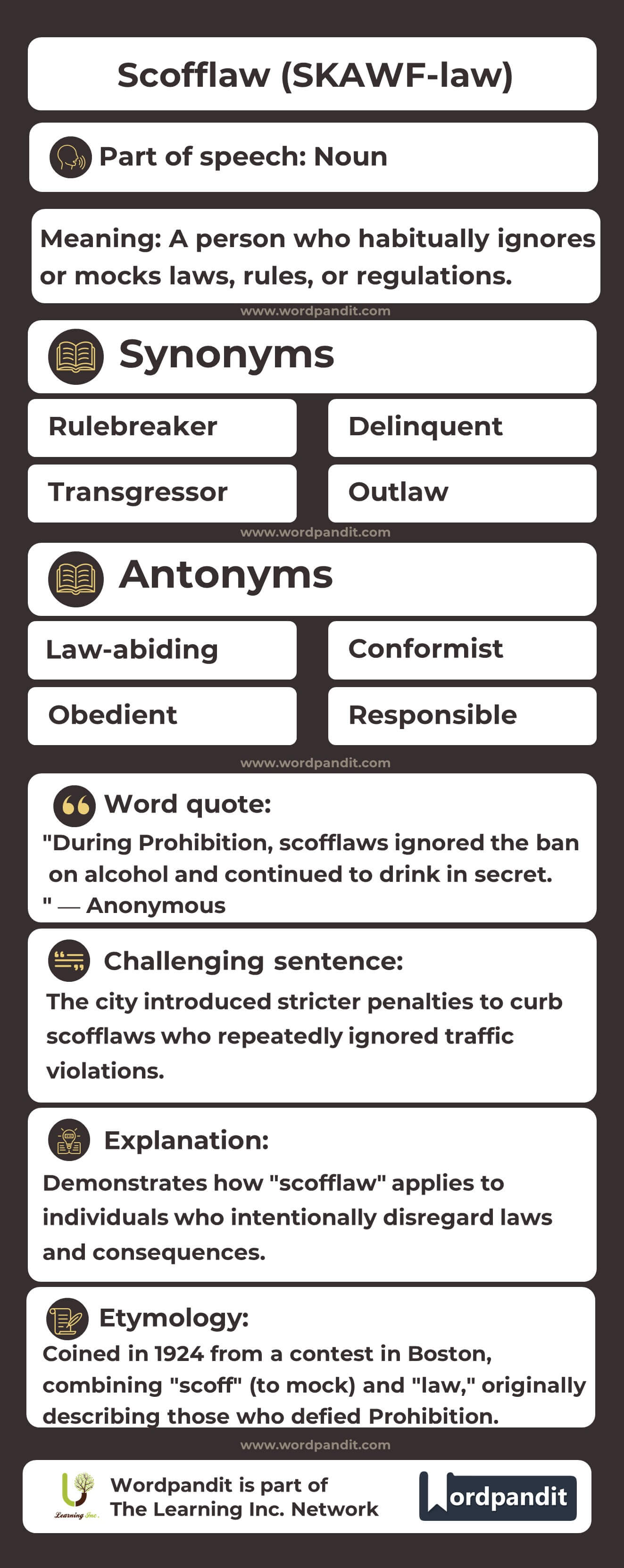 Scofflaw Flashcard