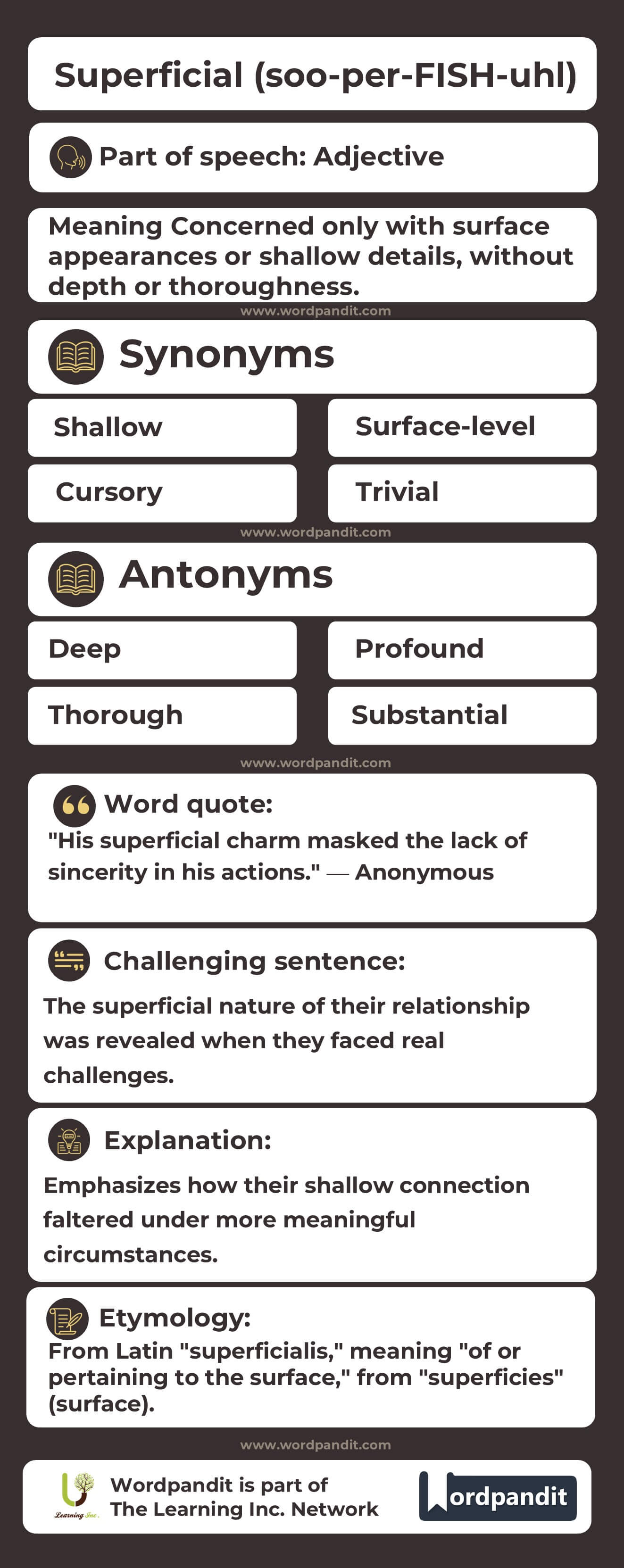 Superficial Flashcard