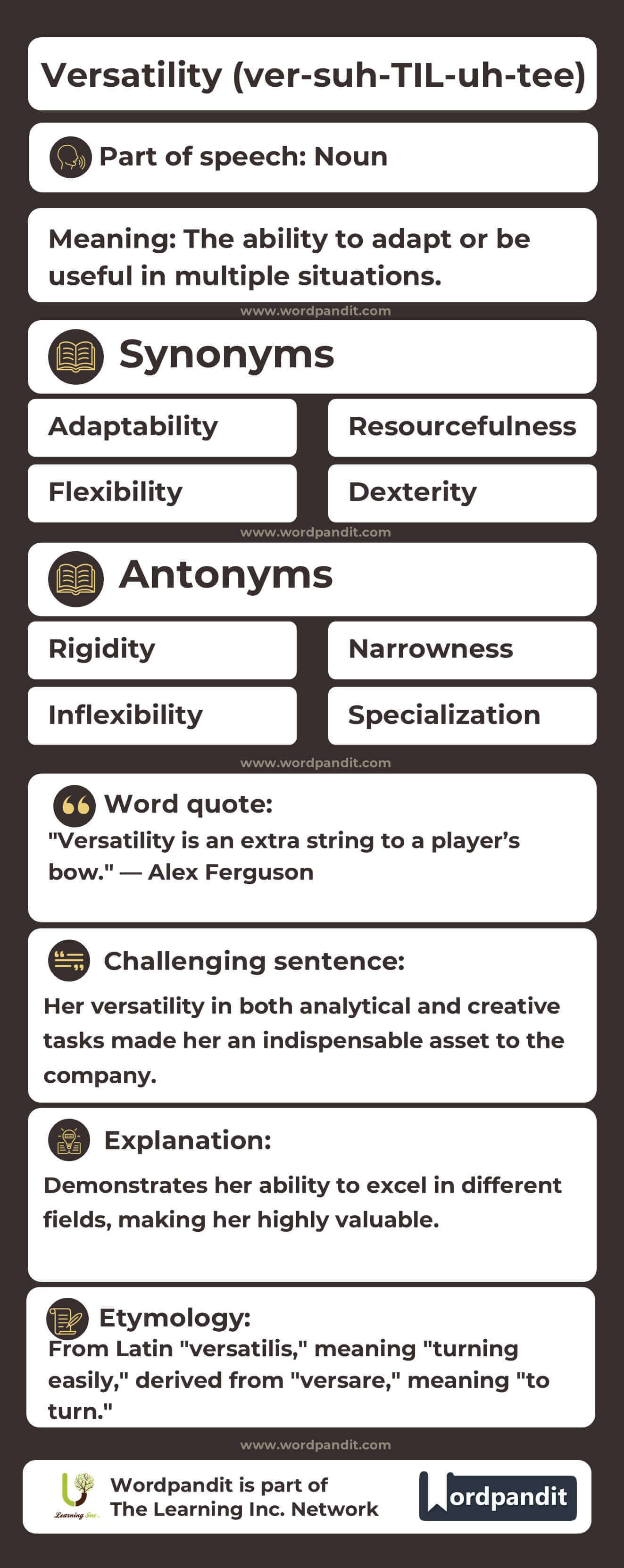 Versatility Flashcard